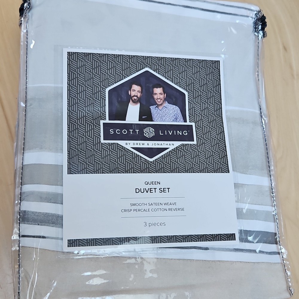 Scott Living Channing Cotton Sateen 3-Piece Duvet Set Queen NWT - Picture 2 of 9